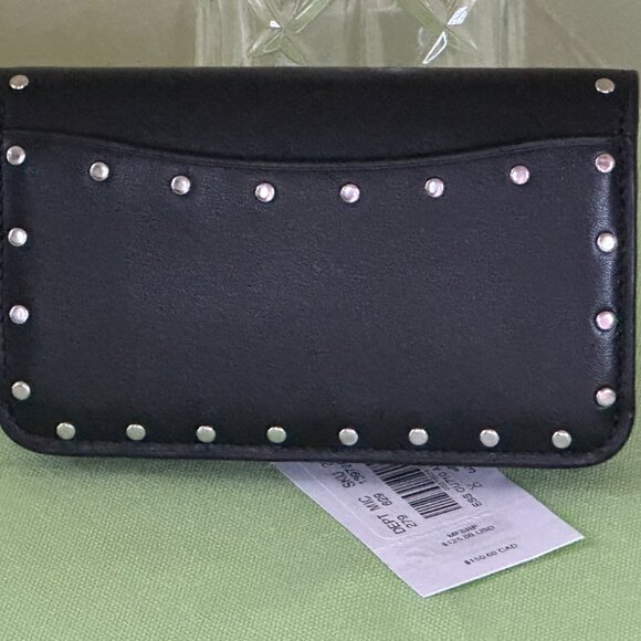 COACH SLIM CARD CASE WITH RIVETS:NWT BLACK  CU710 (see note) - Picture 4 of 16